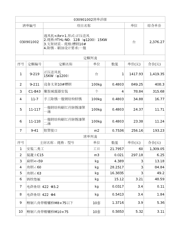 030901002  通风机