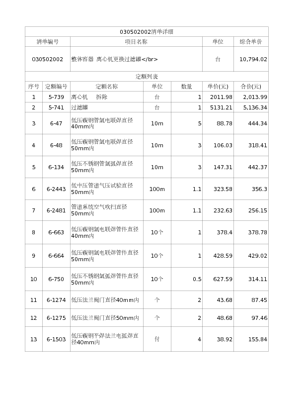 030502002  整体容器 离心机更换过滤罐</br>