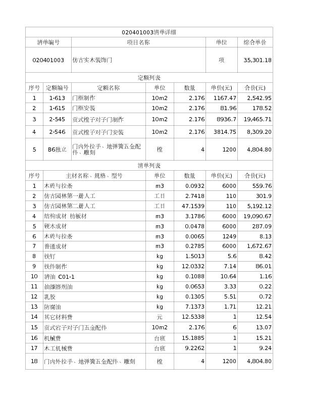 020401003  仿古实木装饰门