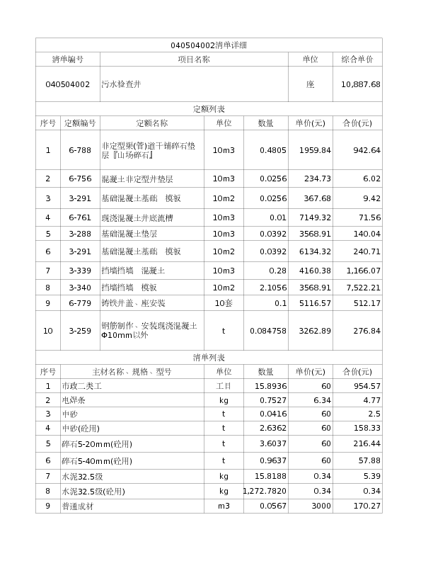 040504002  污水检查井